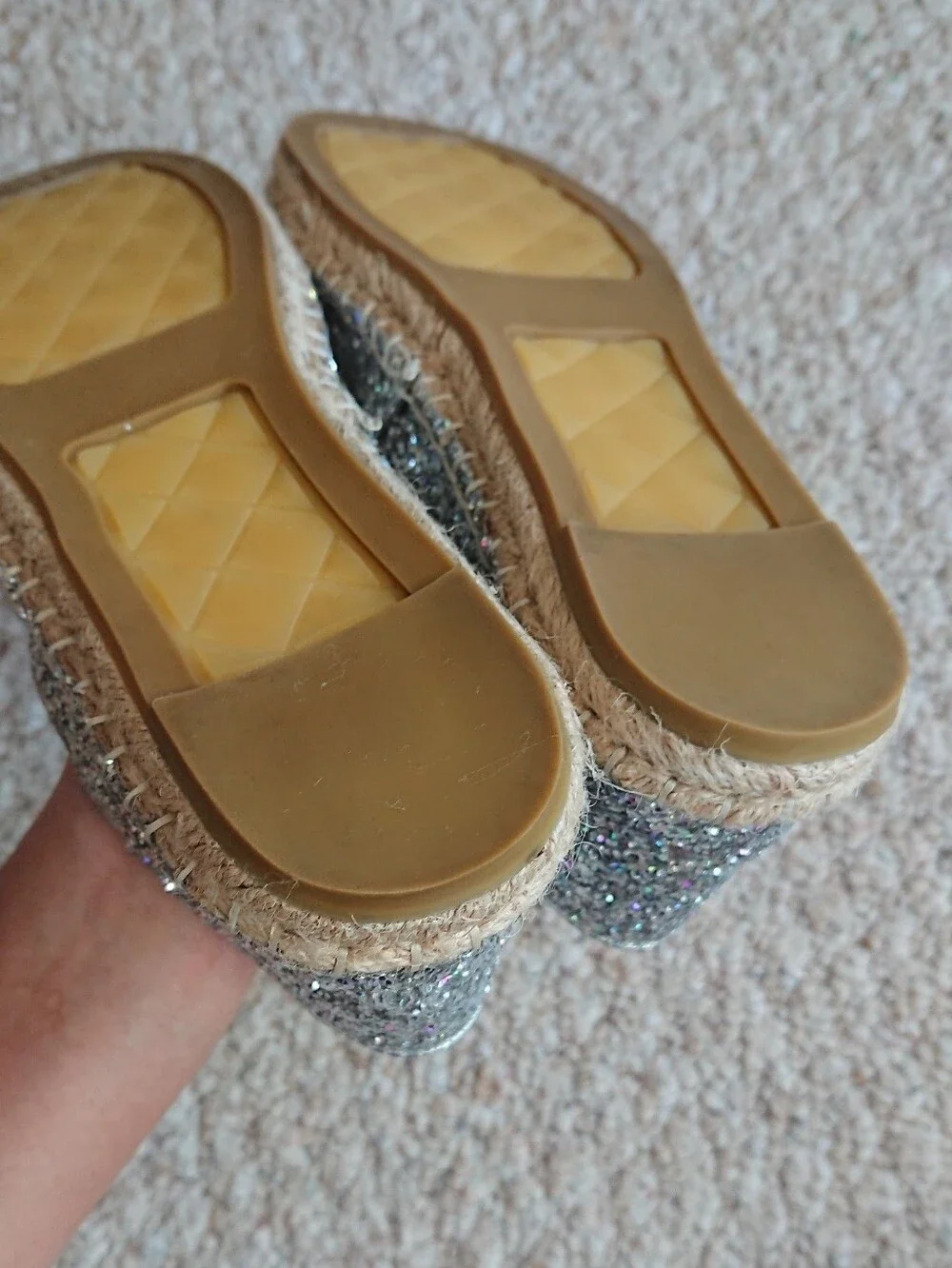 Chiara Ferragni “Popcorn & soda” Glitter Ballet espadrille Flats size 7.5